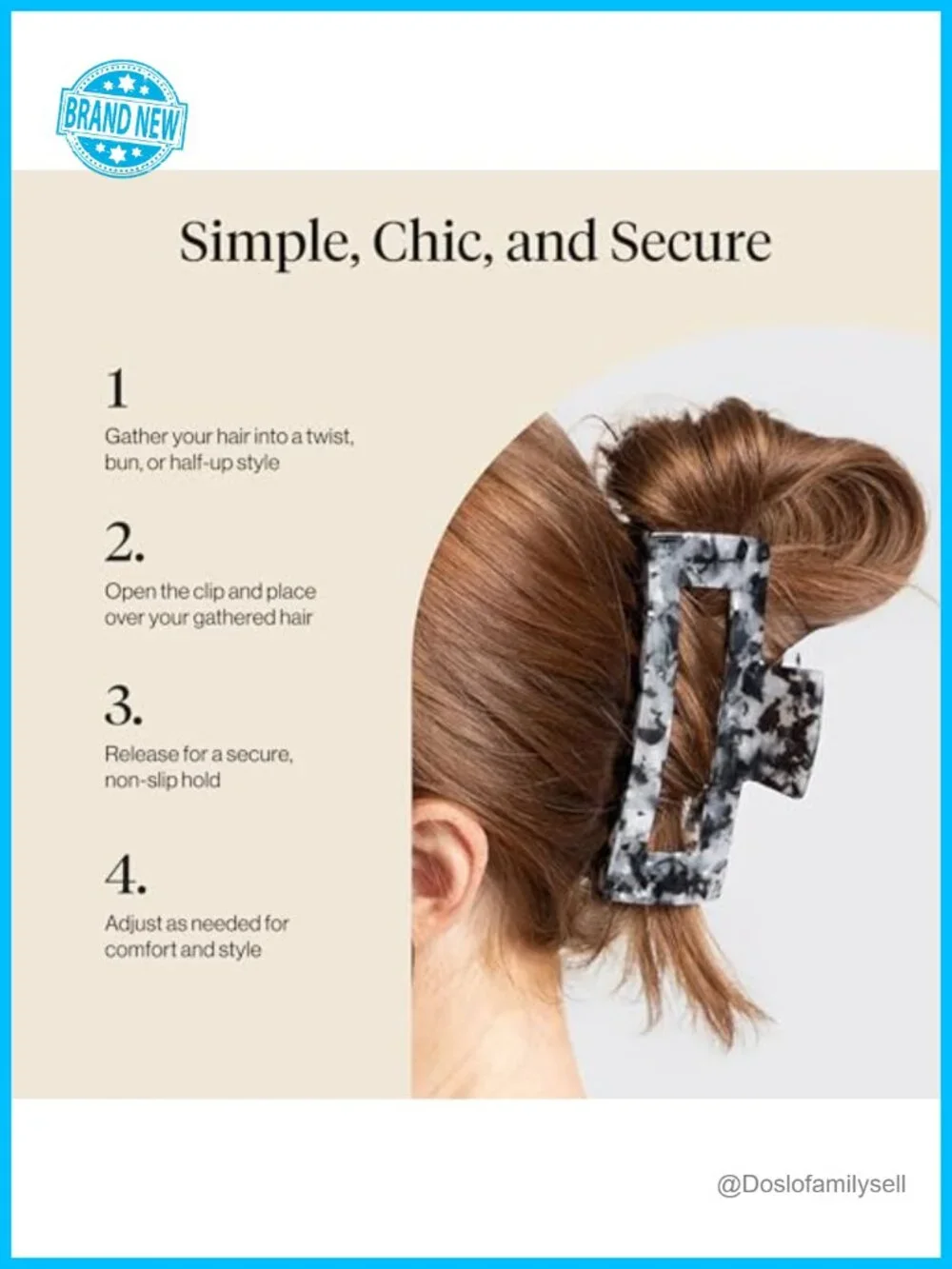 Jumbo Hair Claw Clip – Recycled Plastic Non-Slip Strong Hold for Thick & Thin
